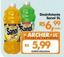 Supermercados Archer Desinfetante Sanol 2L oferta