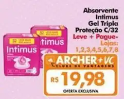 Supermercados Archer Absorvente Intimus Gel Tripla Proteção C/32 oferta