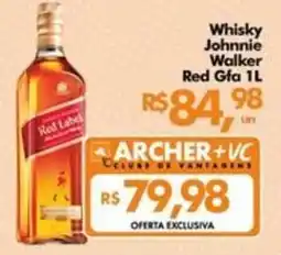 Supermercados Archer Whisky Johnnie Walker Red Gfa 1l oferta