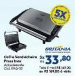 Lojas Becker Grill Sanduicheira Press Inox oferta