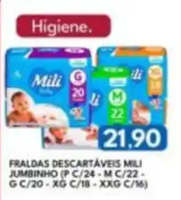 Rancho Bom Supermercados Fraldas descartáveis mili jumbinho oferta