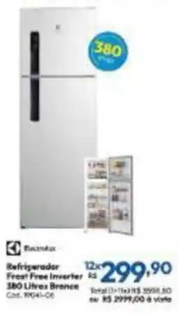Lojas Becker Refrigerador Frost Free Inverter Branco oferta