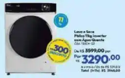 Lojas Becker Lava e Seca Philco 11kg inverter com Água Quente oferta