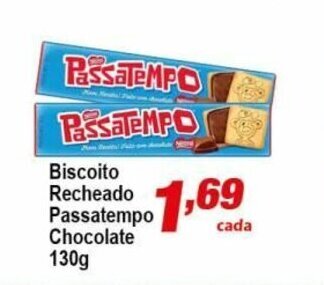 Pão de Mel Biscoito Recheado Passatempo Chocolate 130g oferta