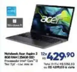 Lojas Becker Notebook acer aspire 3 oferta