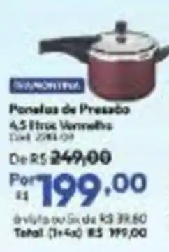 Lojas Becker Panelas de Pressão 6,5 Litro Vermelhas oferta