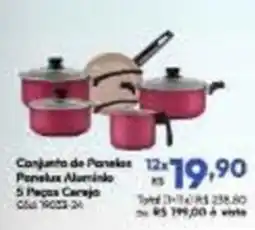 Lojas Becker Conjunto de Panelas Panelas Alumínio 5 Peças Coraça oferta
