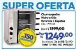 Lojas Becker Churrasqueira Hidro a Gás Rotativa 5 Especos oferta
