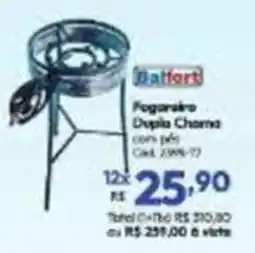 Lojas Becker Fogareiro Dupla Chama com pés oferta