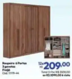 Lojas Becker Roupeiro 4 Portas 3 gavetas oferta