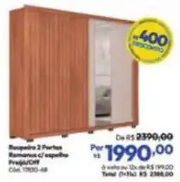 Lojas Becker Roupeiro 2 Portas Romanus c/ espelho oferta