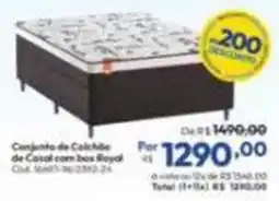 Lojas Becker Conjunto de Calchão de Casal com box Royal oferta