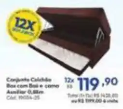 Lojas Becker Conjunto Colchão Box com Boi e cama Auxiliar 0,88m oferta