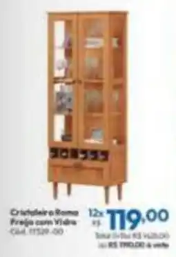 Lojas Becker Cristaleiro Roma Freja com Vidro oferta