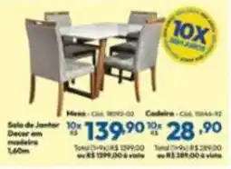 Lojas Becker Sala de Jantar Decor em madeira oferta