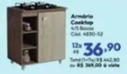 Lojas Becker Armário cooktop 4/5 bocas oferta