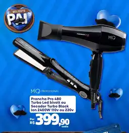 Rio Bel Prancha Pro 480 Turbo Led bivolt ou Secador Turbo Black Ion oferta