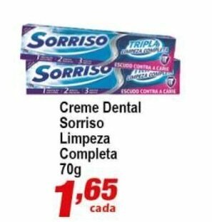 Creme Dental Sorriso Limpeza Completa 70g