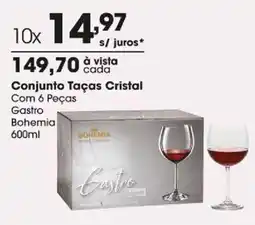 Zaffari Conjunto Taças Cristal oferta