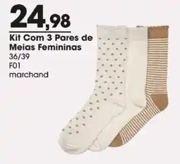 Zaffari Kit Com 3 Pares de Meias Femininas oferta