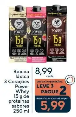 Coop Bebida láctea 3 Corações Power Whey oferta