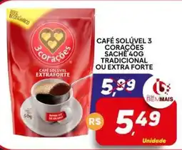 Supermercado Bem Barato Café solúvel 3 corações oferta