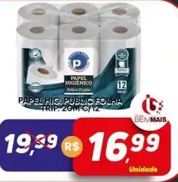 Supermercado Bem Barato Papel hig. public folha trip. 20m c/12 oferta