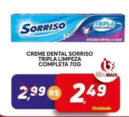 Supermercado Bem Barato creme dental sorriso tripla limpeza completa oferta