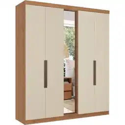 Benoit Guarda Roupa / Roupeiro Benoá Home 5984 Com Espelho 5 Portas e 4 Gavetas MDF 230 x 200 x 55 cm oferta