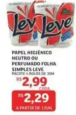 Assaí Atacadista Lev - papel higiênico neutro ou perfumado folha simples e oferta