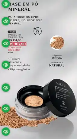 O Boticário Natural - base em pó mineral oferta
