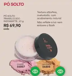 O Boticário Natural - pó translúcido instamatte oferta
