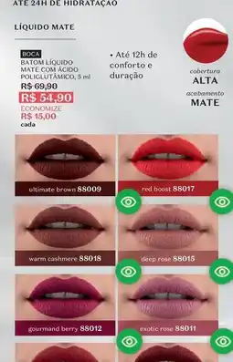 O Boticário Mate - batom líquido oferta