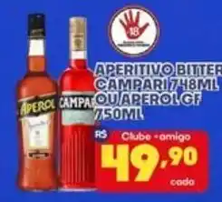 Boa Supermercados Aperitivo bitter campari ou aperol gf oferta