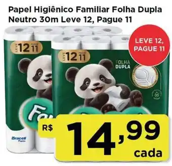 Papel Higiênico Familiar Folha Dupla Neutro