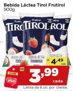 Rede Vivo Bebida Láctea Tirol Frutirol oferta