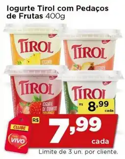 Rede Vivo logurte tirol com pedaços de frutas oferta