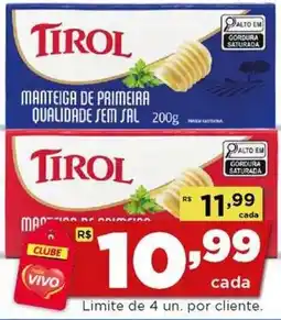 Rede Vivo Manteiga de primeira qualidade sem sal oferta