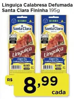 Rede Vivo Linguiça calabresa defumada santa clara fininha oferta