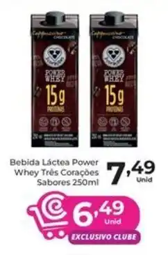 Comercial Esperança Bebida Láctea Power Whey Três Corações Sabores oferta