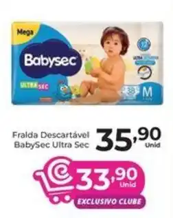 Comercial Esperança Fralda descartável babysec ultra sec oferta