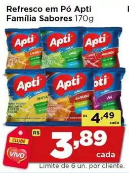 Rede Vivo Refresco em Pó Apti Família Sabores oferta