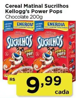 Rede Vivo Cereal Matinal Sucrilhos Kellogg's Power Pops Chocolate oferta