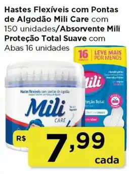 Rede Vivo Hastes flexíveis com pontas de algodão mili care oferta