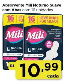Rede Vivo Absorvente mili noturno suave com abas oferta