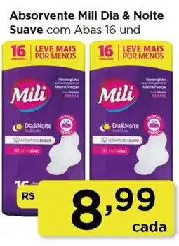 Rede Vivo Absorvente Mili Dia & Noite Suave com Abas oferta