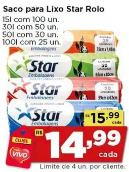 Rede Vivo Saco para Lixo Star Rolo oferta
