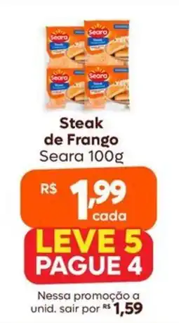 Supermercados São Vicente Steak de Frango Seara oferta