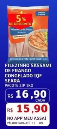 Assaí Atacadista filezinho sasami de frango congelado iqf oferta