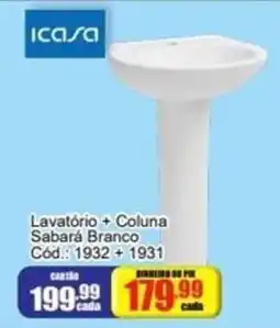 Mauro Center Lavatório + Coluna Sabará Branco oferta